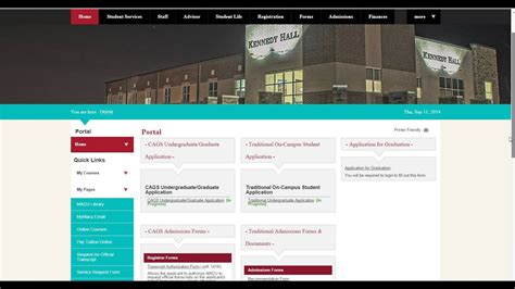 Student Portal Homepage .